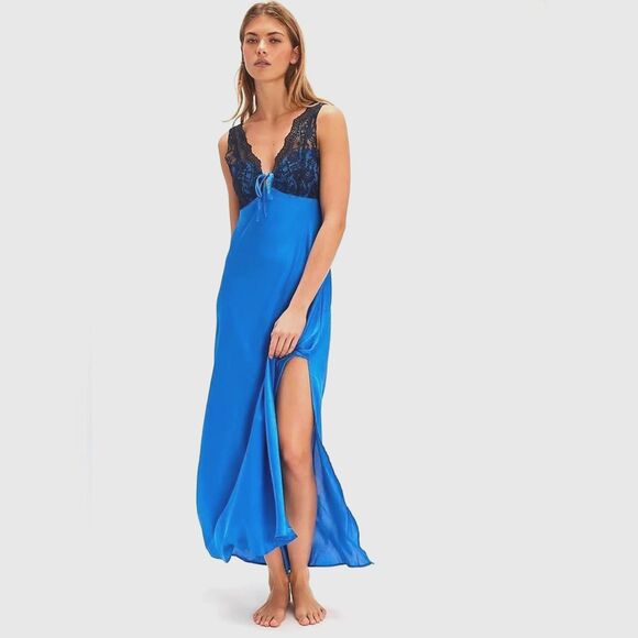 FREE PEOPLE Countryside Maxi Slip - Campanula Combo SIZE M - Picture 9 of 14